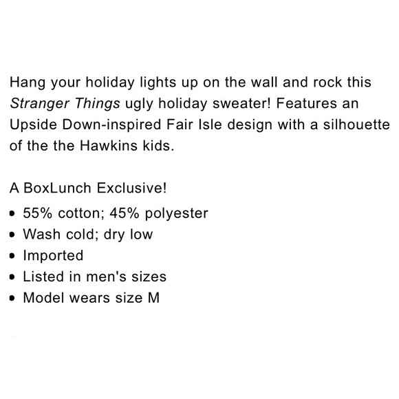 STRANGER THINGS HOLIDAY SWEATER! UNISEX NETFLIX TV SHOW CHRISTMAS BIKE GANG NWT - Picture 5 of 6